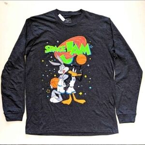 Space Jam Looney Tunes Duffy Duck Long Sleeve Tshirt, Men's Medium